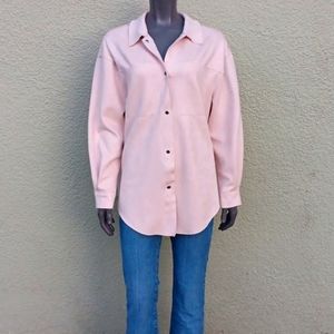 TRUTH by Republic Ladies Faux Suede Leather Button Down Jacket/Shirt/Top (Ivory)